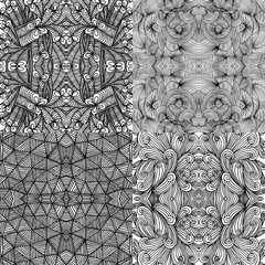 black and white wave patterns
