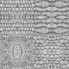 black and white wave and triangle patterns