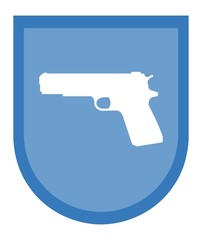 Fototapeta premium Pistolet, arme de poing dans un blason