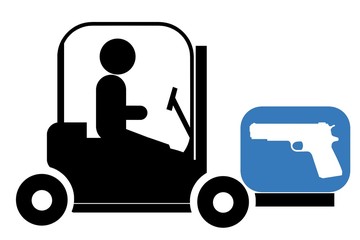 Pistolet, arme de poing en livraison