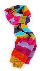 Bright female scarf isolated on white