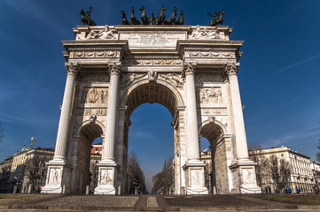Fototapeta na wymiar Arch Pokoju, Mediolan, Włochy
