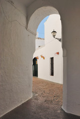 White passageway in Utrera, Seville  (Spain)