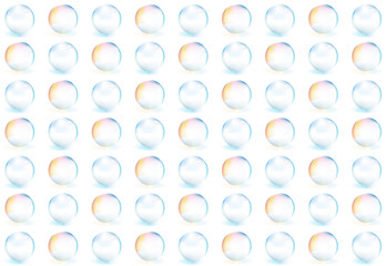 虹色のシャボン玉、ボール連続模様