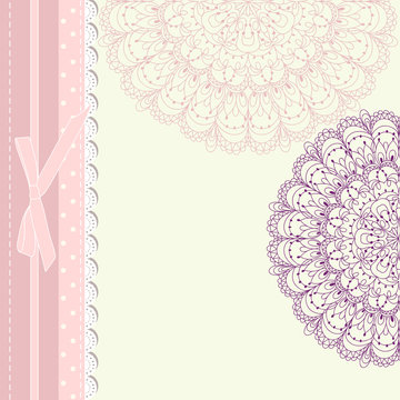 Baby frame vintage with lace vector
