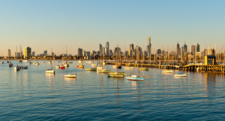 Melbourne skyline from St Kilda, Victoria, Australia