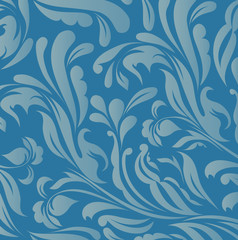 Vintage blue floral background vector