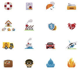Vector insurance icon set
