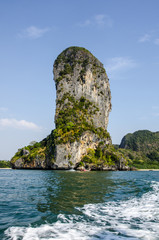Fototapeta na wymiar A rock in the sea. Indian Ocean off the coast of Thailand