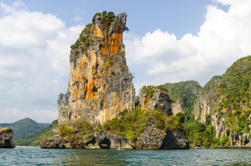 Rocky coast in the Andaman Sea. Krabi. Thailand