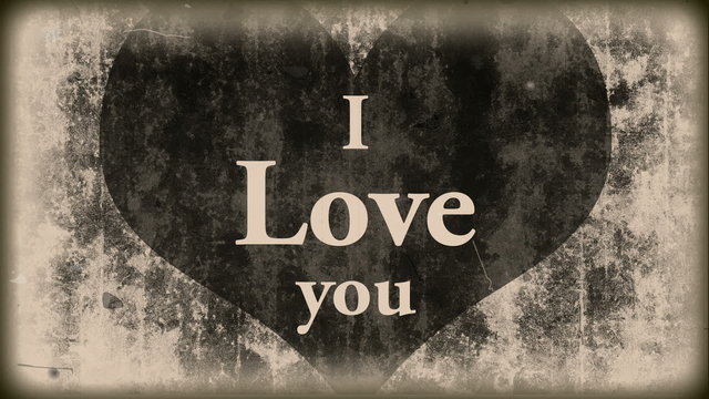 i love you - Grunge Vintage - heart