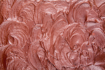 chocolate cake frosting close up