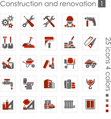 Constraction and renovation icons 1 (Red)
