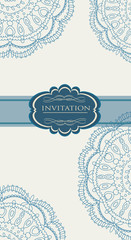 Beautiful blue invitation card vector