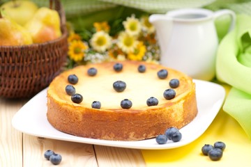 Käsekuchen mit Heidelbeeren