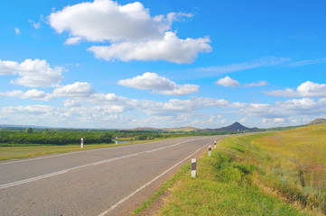 Fototapeta na wymiar Beautiful summer landscape with highway