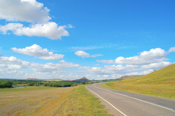 Fototapeta na wymiar Beautiful summer landscape with highway