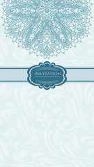 Beautiful blue invitation card vector