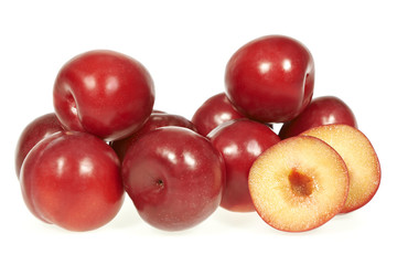 Mature plum fruits