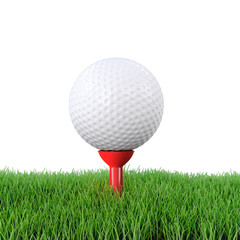 3d Golf ball on tee