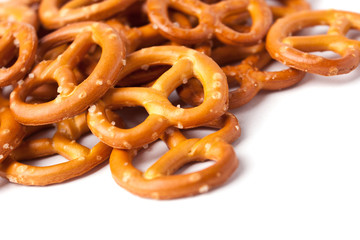 Cookies pretzels on a white background