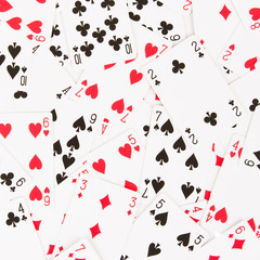 Large collection of used playing cards