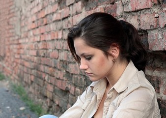 Young woman in despair