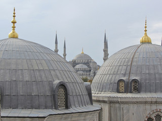 Blick von Hagia Sophia auf Blaue Moschee Istanbul