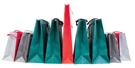 many paper shopping bags