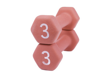 Two weigths on white background