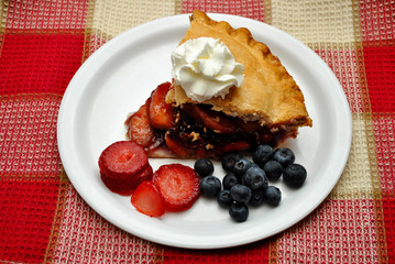 Berries on the Side of Fruit Pie