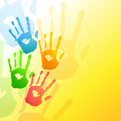 colorful hands background