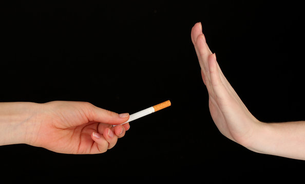 Concept: stop smoking, on black background