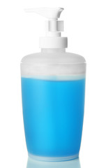 Bottle with liquid soap isolated on white
