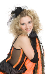 Pretty girl with blond curly hair