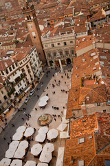 Piazza Erbe vista dalla torre più alta di Verona
