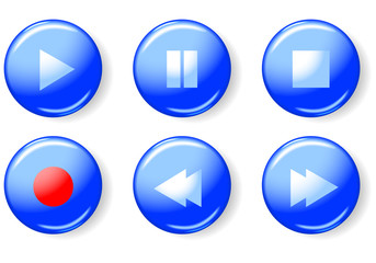 Set of media player buttons