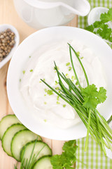 Fresh curd with herbs