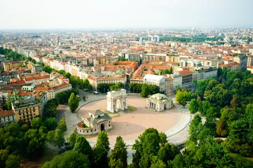 Fotobehang Milaan Panorama van Milaan