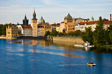 Fototapeta na wymiar Prague and the Vltava