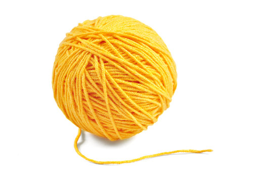 Yellow yarn ball