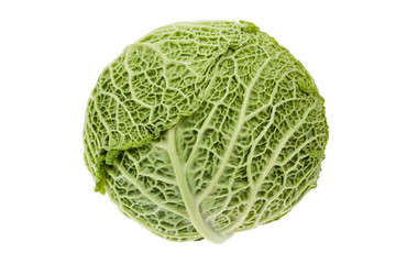 Fototapeta premium Head of cabbage isolated on a white background