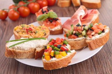 assortment of bruschetta