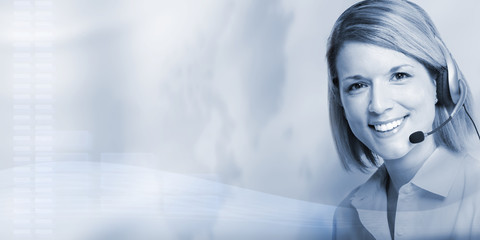 Call center operator woman.
