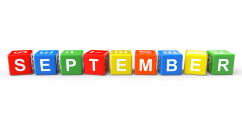 Cubes with September sign