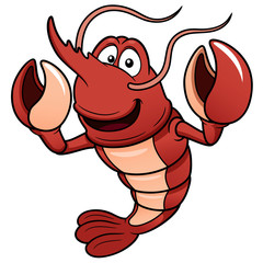 illustration of Cartoon shrimp
