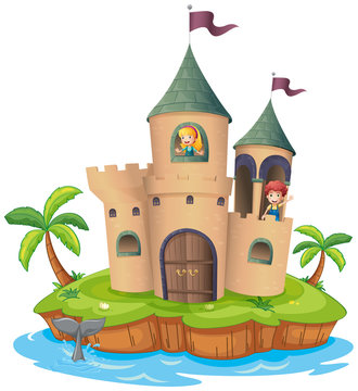 A castle in an island