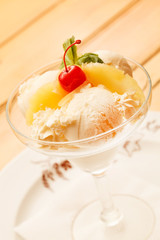 ice cream with fruits