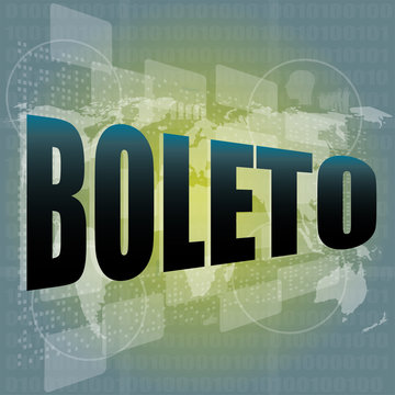 Backgrounds touch screen with boleto word