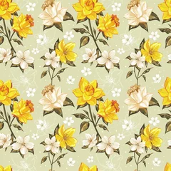 Rolgordijnen Elegant spring floral seamless pattern © Yulia